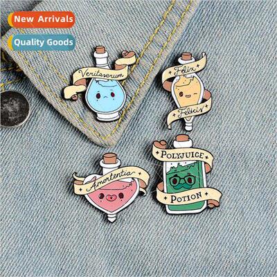 New creative brooch enamel potion bottle love brooch cute ca