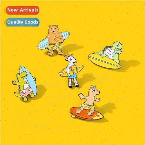 Surfboard Animal Pin Metal Badge Corsage Pin Horse Spur Pin