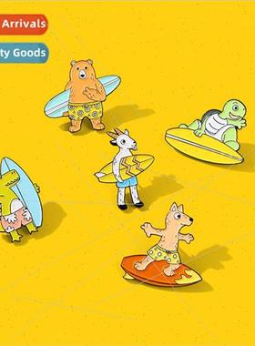 Surfboard Animal Pin Metal Badge Corsage Pin Horse Spur Pin