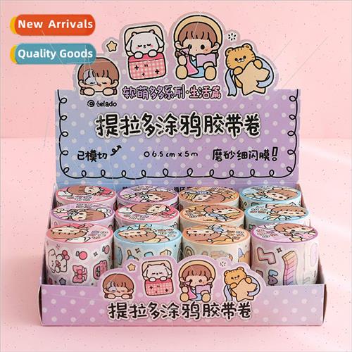 New soft cute doodle tape stickers life chapter handbook tap