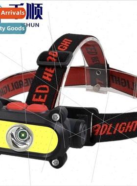 New mini COB headlamp dual light source rechargeable headlam