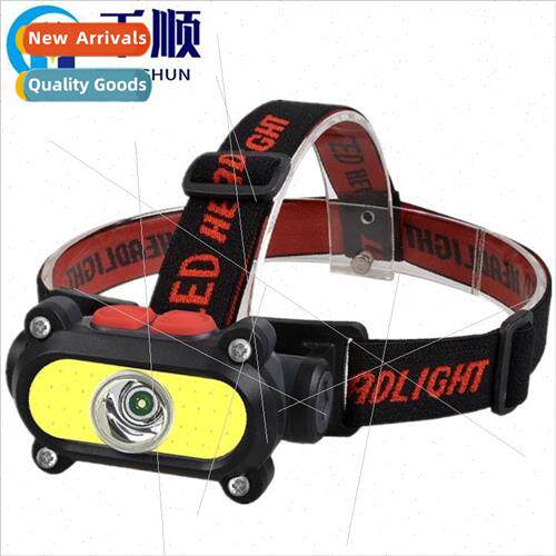 New mini COB headlamp dual light source rechargeable headlam