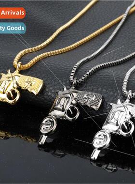 Knotted Pistol Machine Gun Pendant Necklace Men and Women hi
