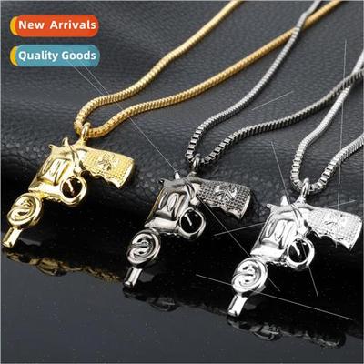 Knotted Pistol Machine Gun Pendant Necklace Men and Women hi