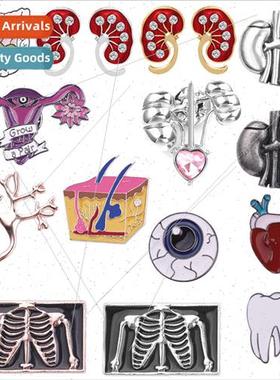 New human organs brooch fetus heart lungs eyes capillary pin