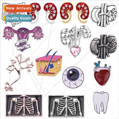 New human organs brooch fetus heart lungs eyes capillary pin