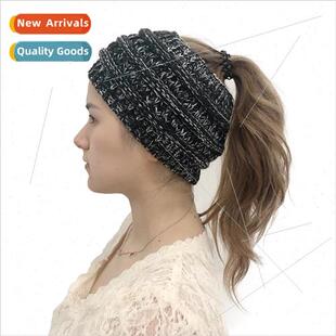 2020 New Colorful Knitted Ponytail Hat Outdoor Warm Topless