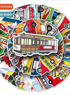 100 cartoon transportation cool car DIY decoration stickers