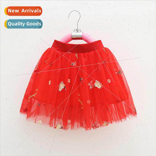 Ying Ying Bei Bei new girls short skirt gold strawberry embr