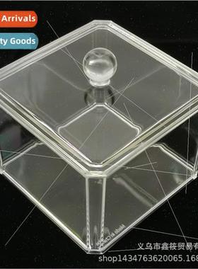 PS plastic with lid dustproof transparent cosmetic cotton co