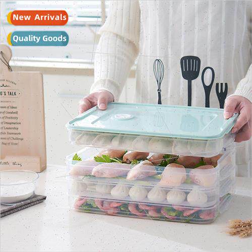 Home refrigerator storage box dumplings multi-layer stackabl