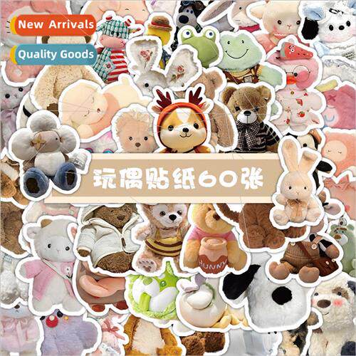 60 pcs of bear doll stickers cartoon cute doll phone case no