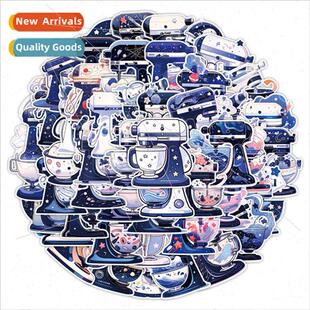 50 pcs starry sky coffee machine graffiti stickers skateboar