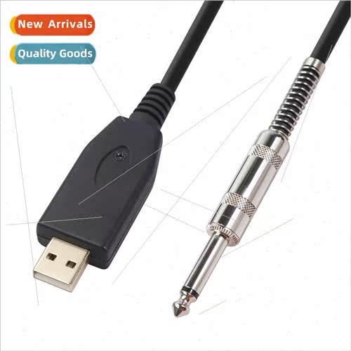 New gold-plated head double shielded 6.35 male to USB comput