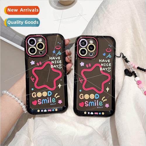 Korean  ins colorful smiley stars 适用 Apple 14ProMax phone