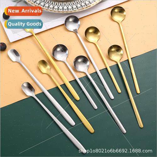 Creative stainless steel spoon thickened long handle small r
