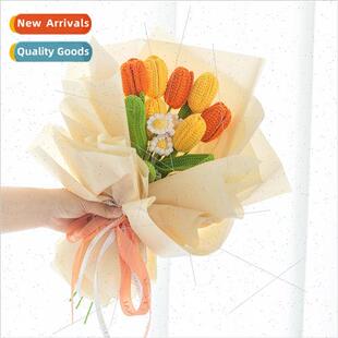 Finished handmade knitted tulips Faux flowers handmade flowe