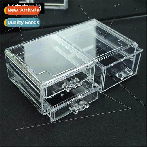 Cosmetic organizer desktop makeup case transparent dust lips