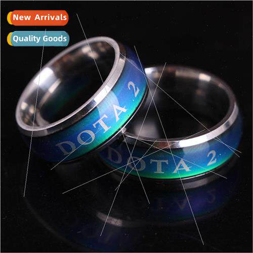 Dota2 Color Changing Ring Titanium Steel Mens Temperature Co