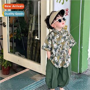 childrens shirts 2023 summer new Korean  of boys and girls f