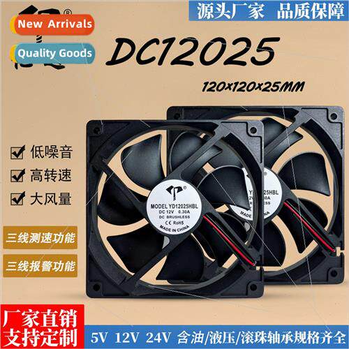 DC12025 speed alarm fan 12V ball 24V CNC equipment inverter
