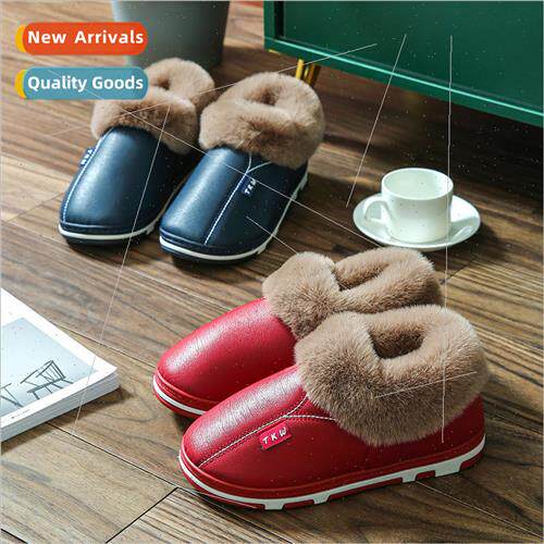 2021 new PU cotton shoes Korean couple home cotton slippers