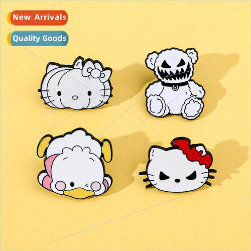 Cartoon quirky kt cat brooch cute personality Sanrio metal b