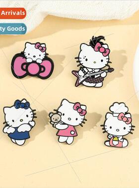 Cute cat soft cute sweet cartoon Sanrio metal badge Kurume a