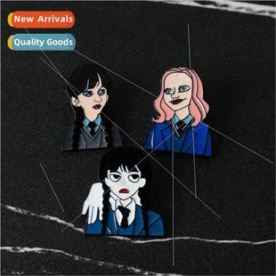 Brooch Badge Girls Clothing Jewel Adams Decorative Wednesday