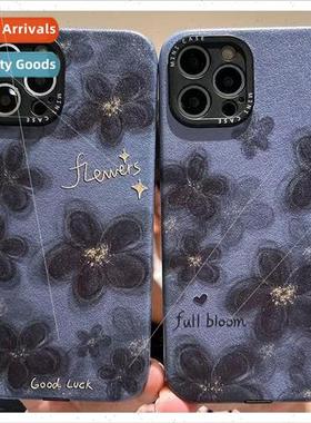 ins rendering ink flowers 适用 iPhone 12/13PRO phone case Ap