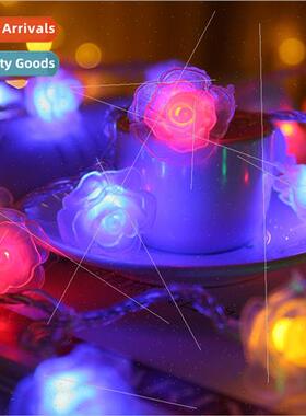 LED romantic rose flower light string indoor hanging wedding