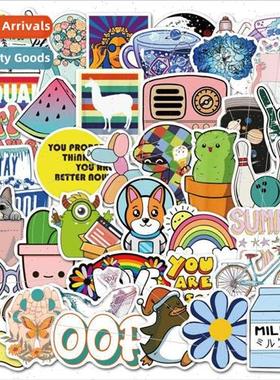 50 pcs of cute little fresh cartoon graffiti stickers notebo