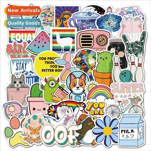 50 pcs of cute little fresh cartoon graffiti stickers notebo