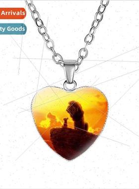 Colorful on Time Gemstone Heart Pendant Necklace Womens Peac