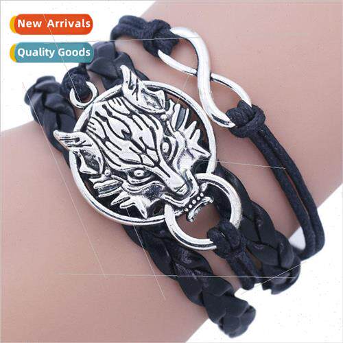 Bracelet 适用est Wolf Head Bracelet Eight Infinity Black Mul