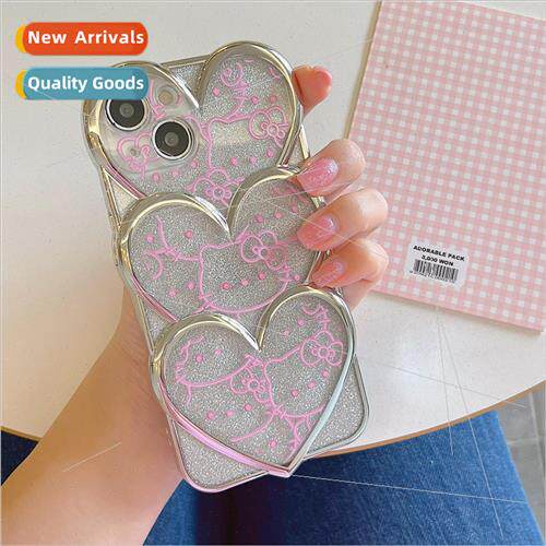 Electroplating glitter stacked love 适用 Apple 12/13ProMax p