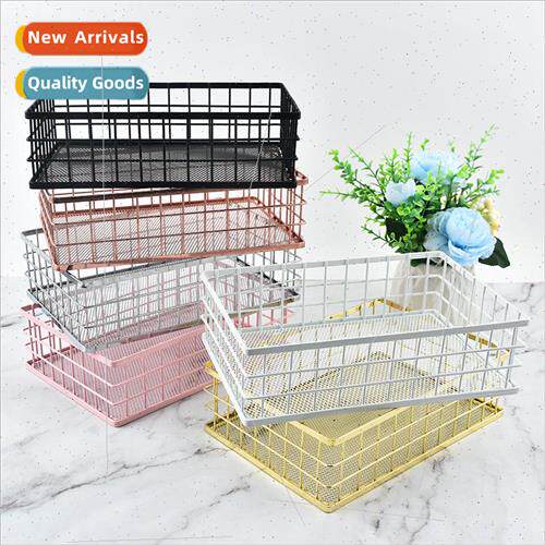 Scandinavian Iron Square Storage Basket Office Desktop Stora