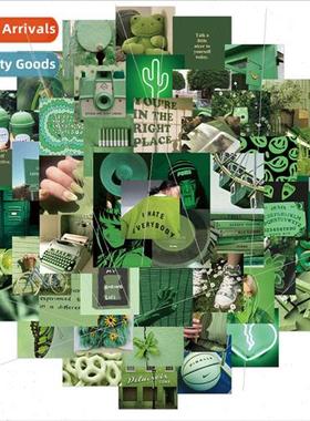 50 small fresh green landscape stickers handbook not repeate