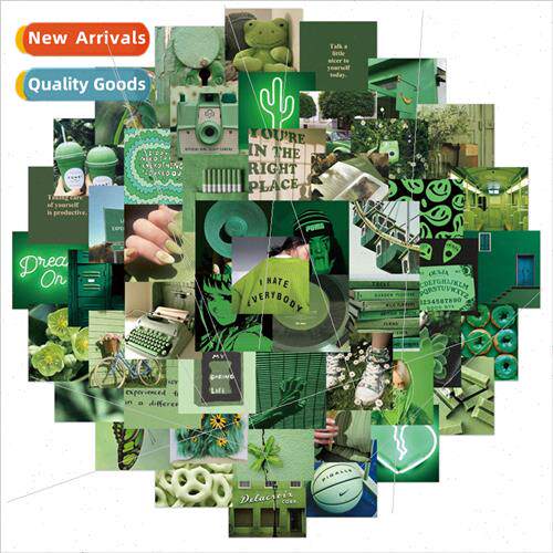 50 small fresh green landscape stickers handbook not repeate