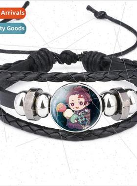 Anime Ghost Extinction Blade Time Gemstone Cowhide Bracelet