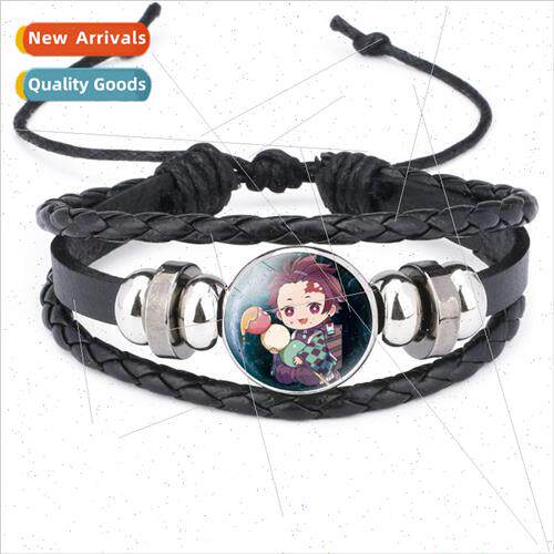 Anime Ghost Extinction Blade Time Gemstone Cowhide Bracelet