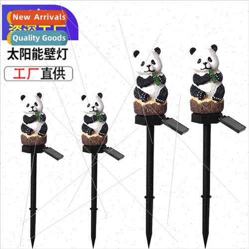 New Solar ghts Resin Panda Ground Lamp LED Outdoor Waterproo