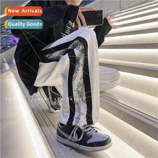 and fall new Sweatpants foot spring adjustable binding mens