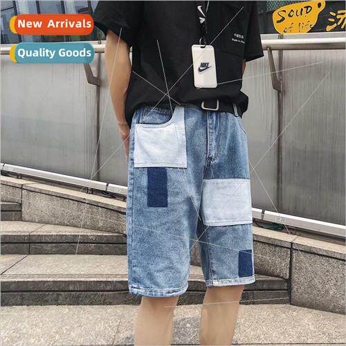 Mens thin Hong Kong  casual straight mens denim five-minute