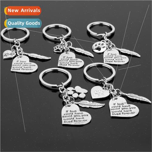 New if love could have saved you love dog paw keychain charm