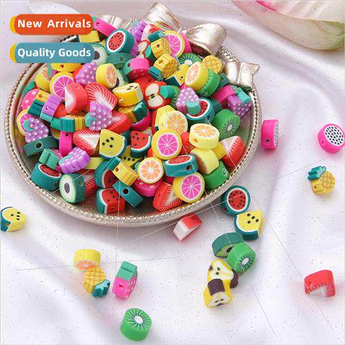 Cute fruit apple strawberry soft ceramic beads handmade bead