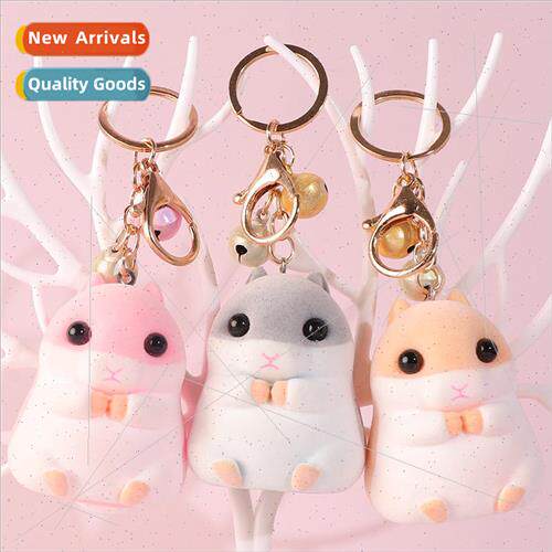 Cute cute squirrel doll key accessories flocked animal doors