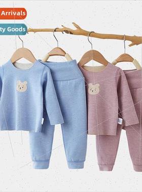 Baby clothes separates set underwear de velvet padded warm m
