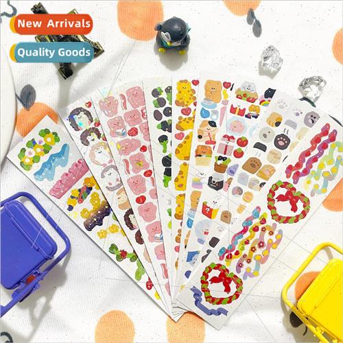cute goo card stickers long cartoon stickers Korean laser ha