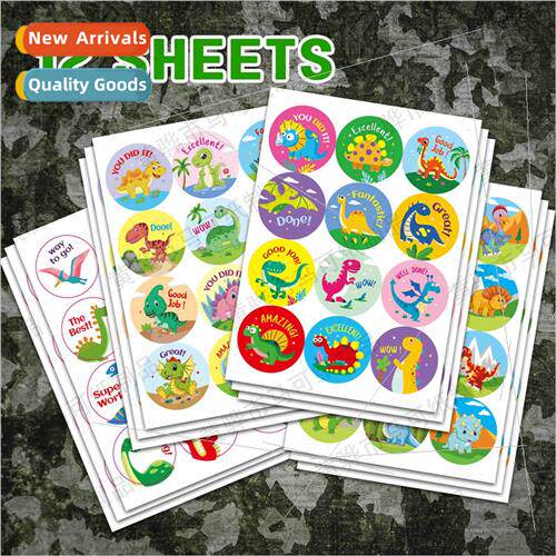 Kids Dinosaur Stickers Colorful Fun Dinosaur Labels Teachers
